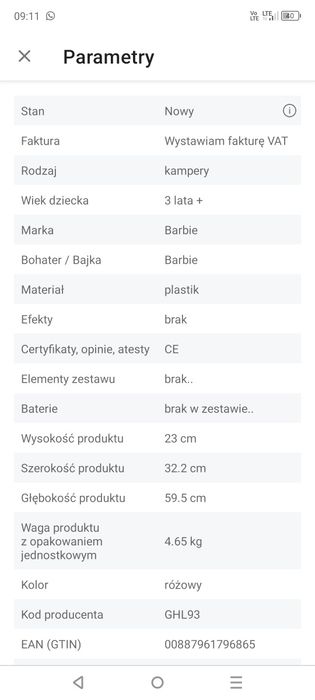 Kamper barbie jak nowy