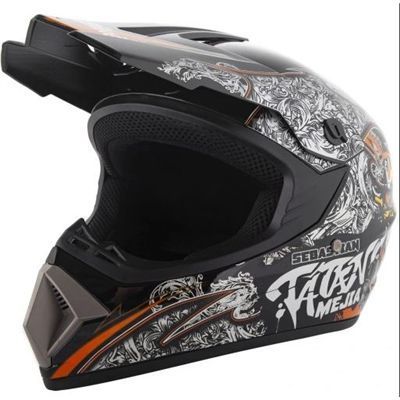Kask Cross Enduro Bmx Quad M + Rękawice + Gogle