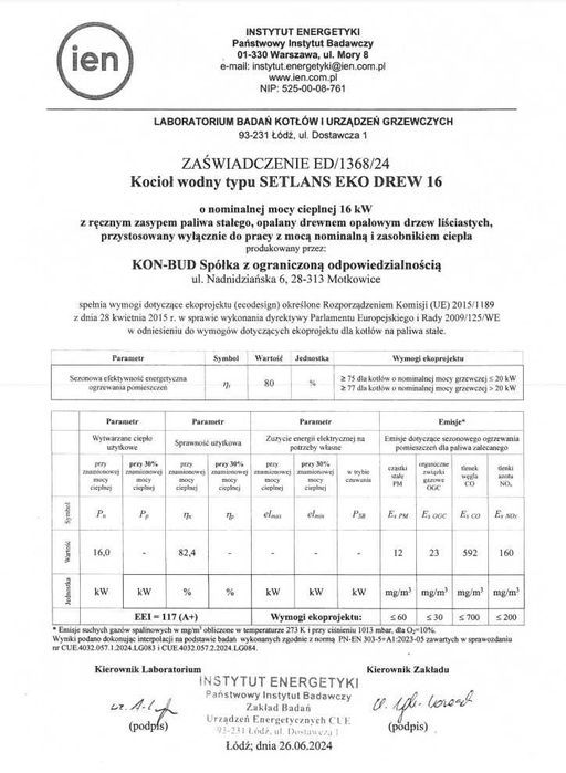 Kocioł Setlans Eko Drew 16kW zgazowujący drewno