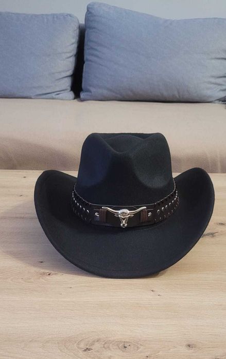 Kapelusz kowbojski czarny klasyczny wild west country western nowy