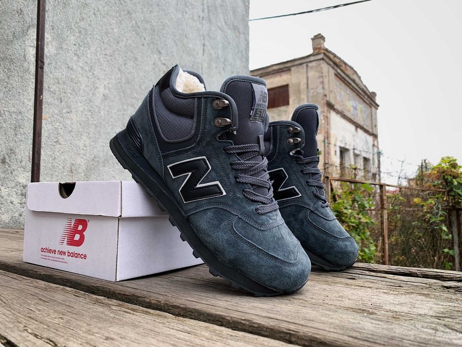 Мужские зимние кроссовки на меху New balance 574 (3 цвета) ХИТ продаж