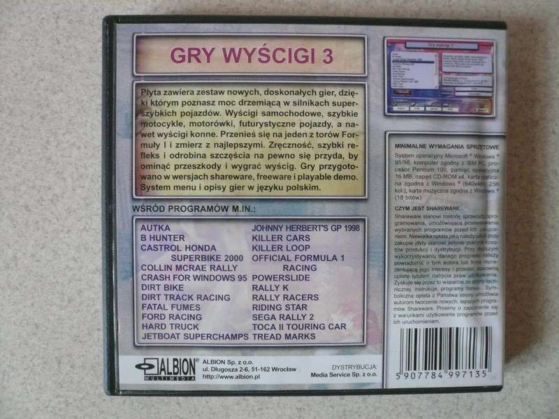 Gry Wyścigi 3, płyta CD.