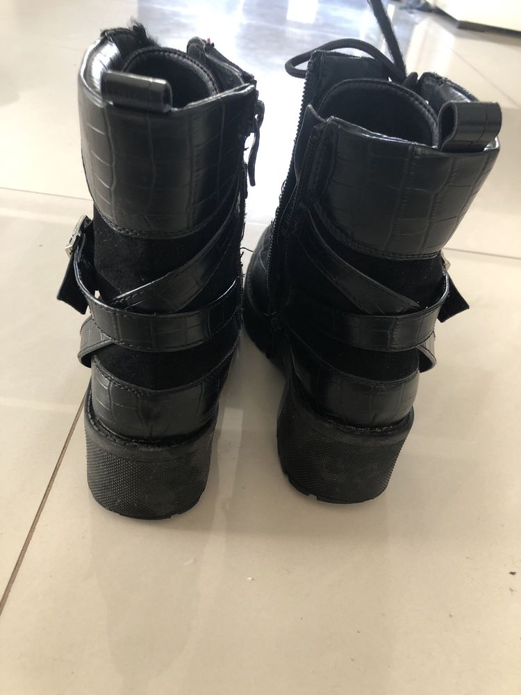 Półbuty trapery buty jesienno zimowe czarne