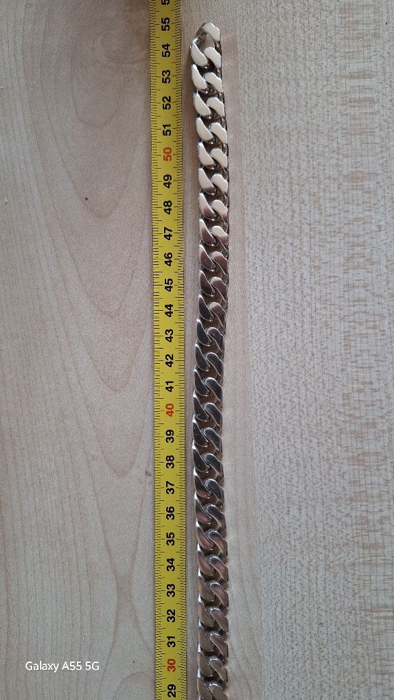 Łańcuch i bransoleta biżuteria srebrna 925 męska WARMET