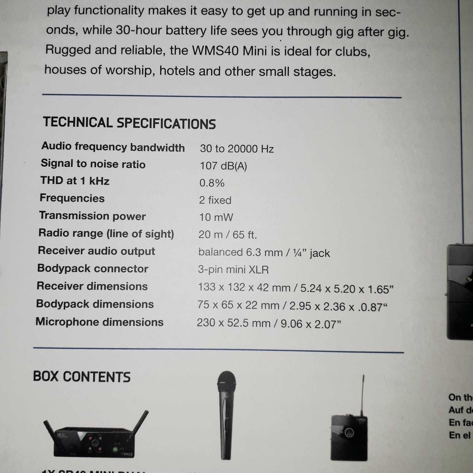 Microfone AKG SR 40 Mini DUAL Pro WMS40 MIni Dual Mixed Set