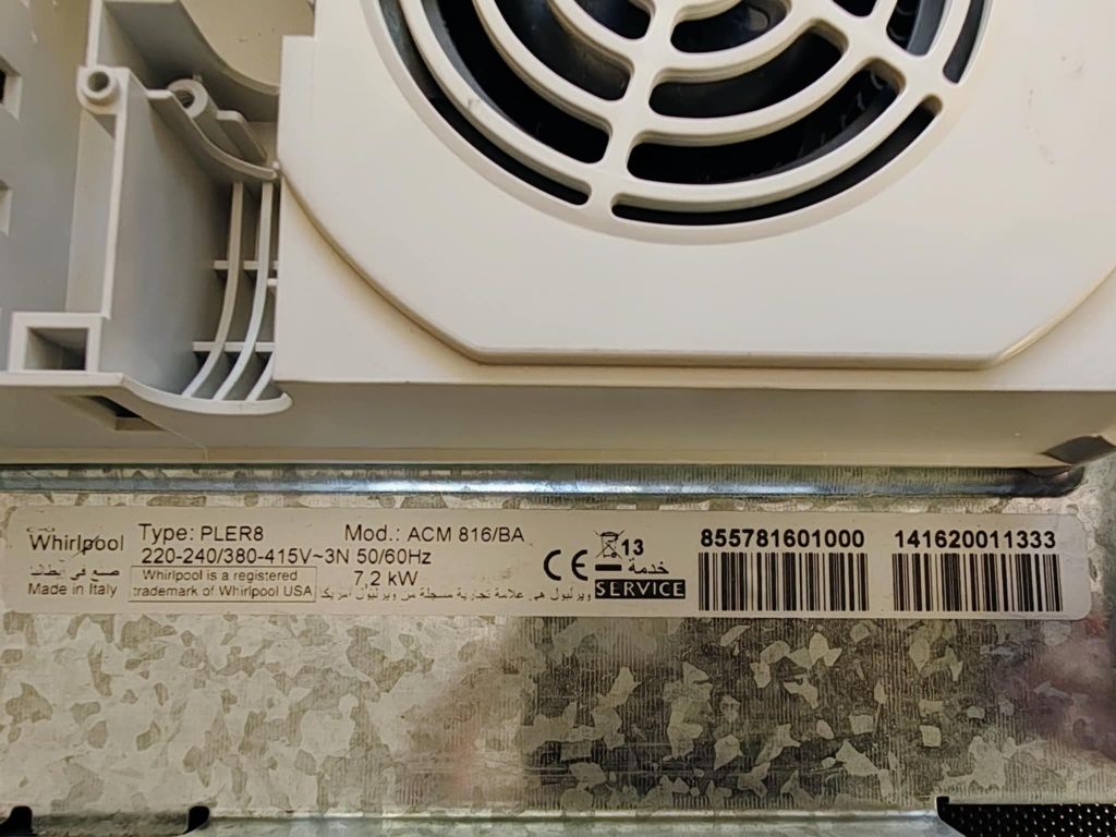 uszkodz. płyta indukcyjna Whirlpool, model: ACM 816/BA