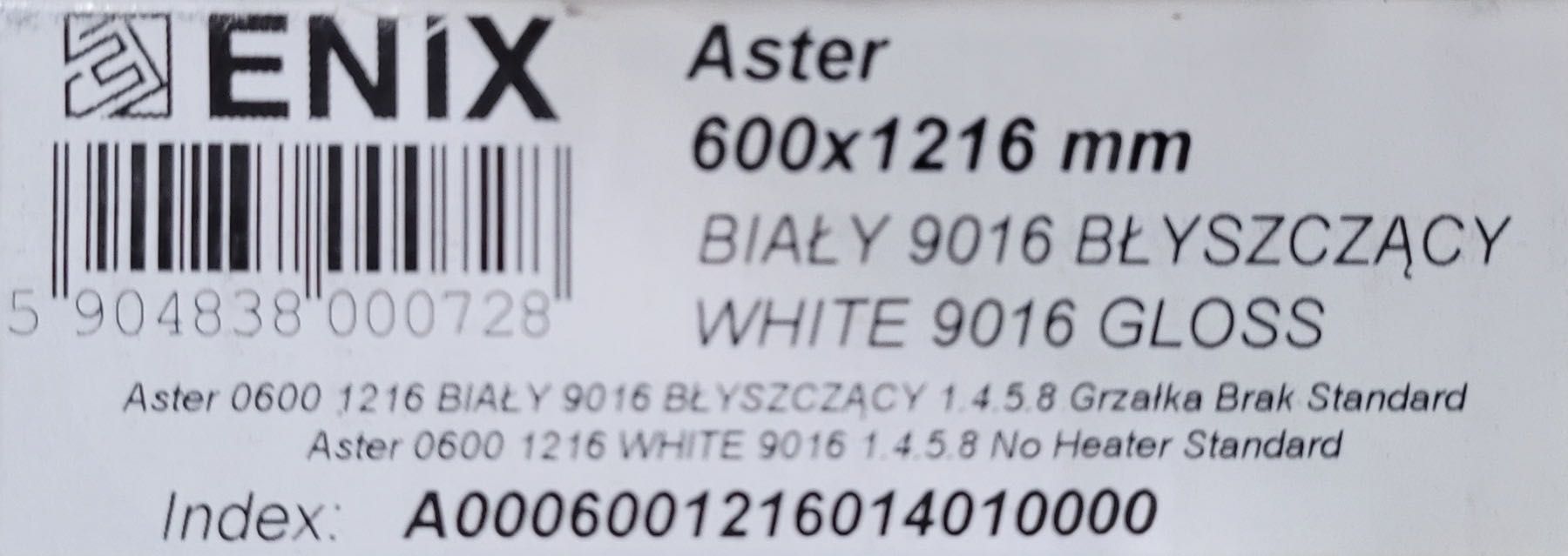 Grzejnik rurowy Enix Aster biały