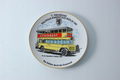 naścienny talerz porcelanowy autobus piętrowy 1928