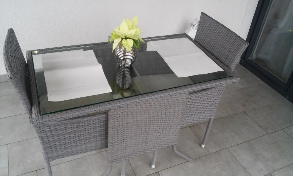 Meble ogrodowe,balkonowe, Technorattan,Stół+2 krzesła,Zestaw na balkon