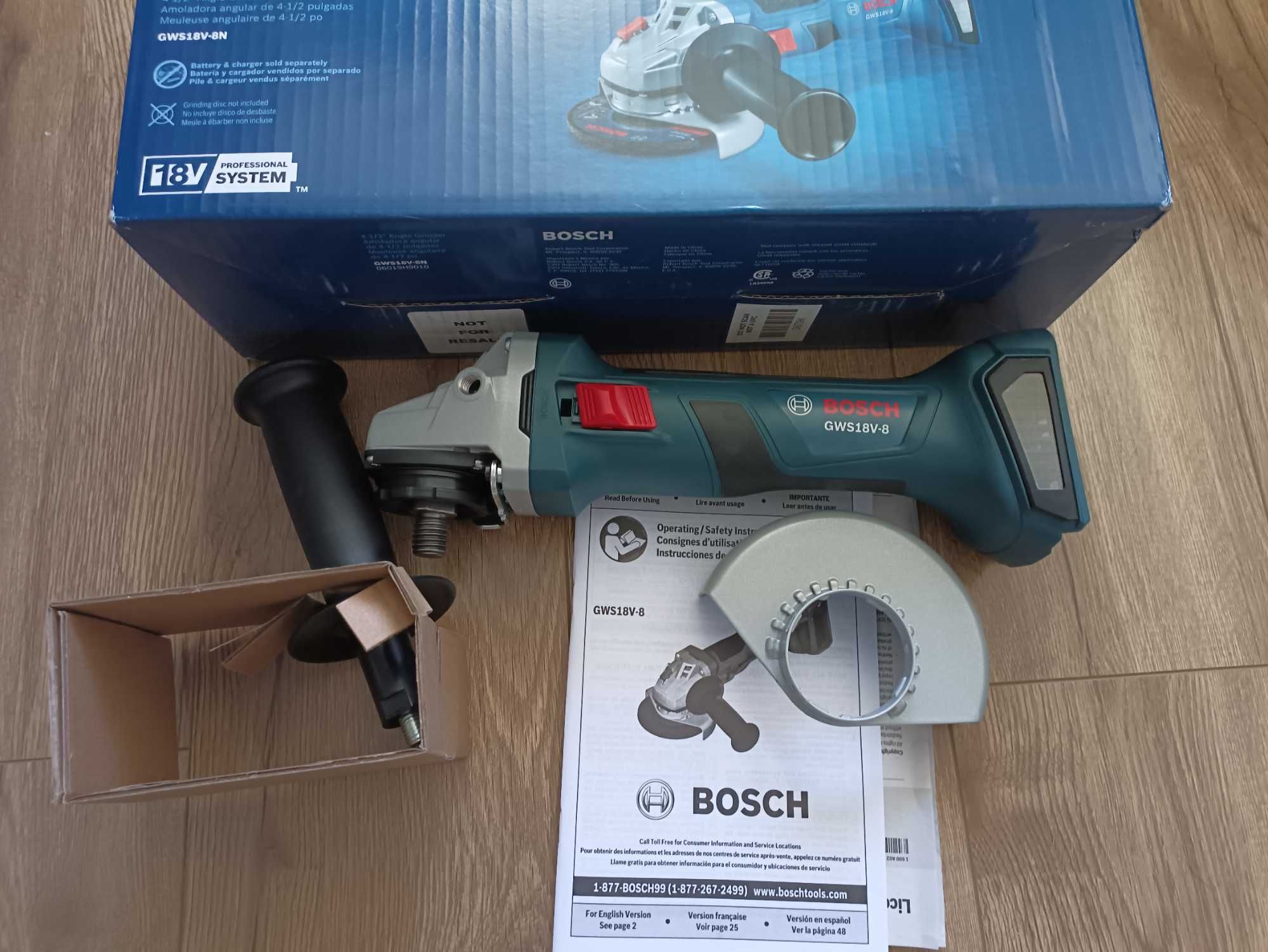 Bosch GWS18-8N 18V Brushless Angle Grinder