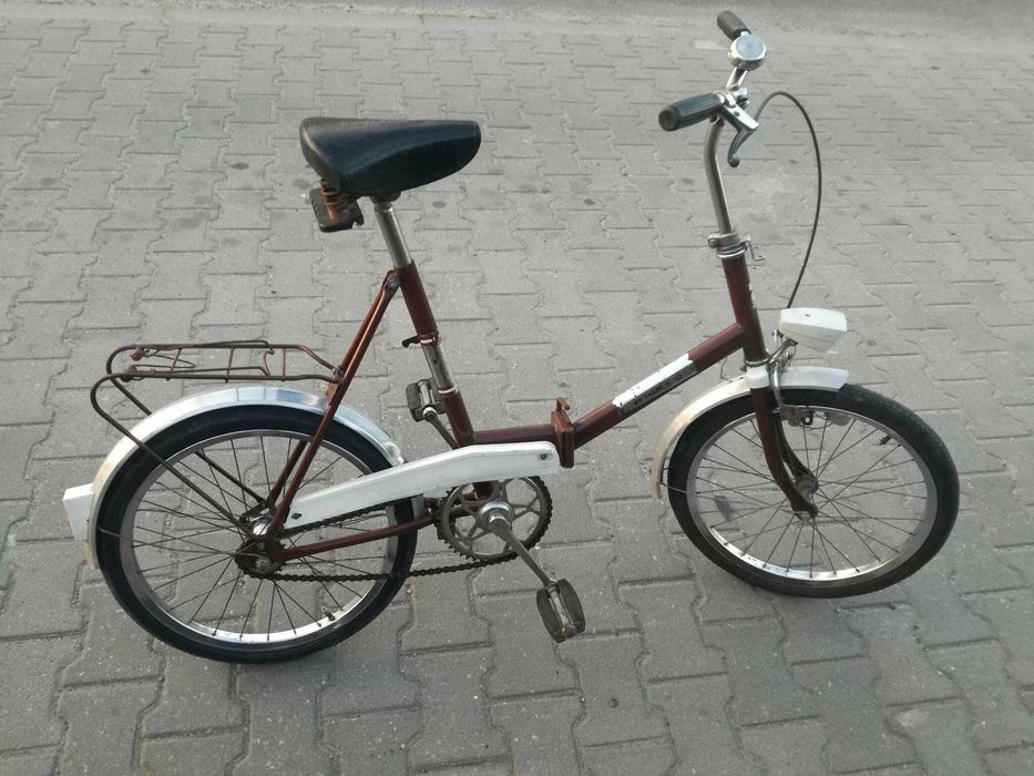 Kolekcjonerski rower wigry 3 składak brązowy unikat
