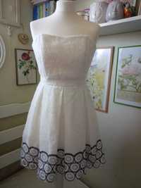 Biała, wizytowa sukienka; KOTON - rozmiar M