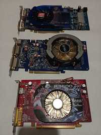 Три рабочих видеокарты  GeForce 9600 GSO Radeon HD3650 Radeon HD3870