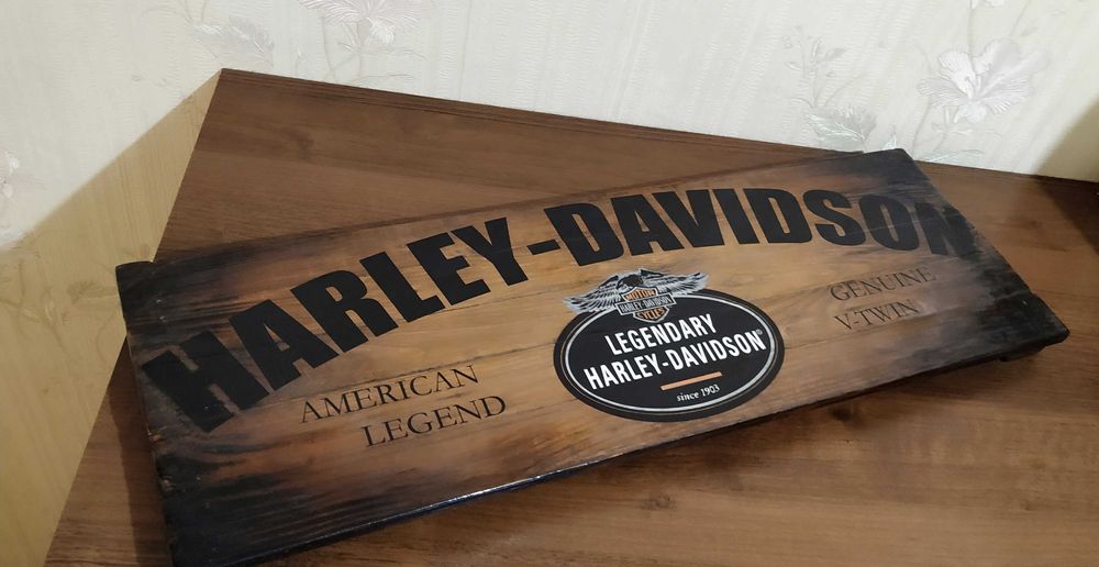 Подарок мужчине Harley-Davidson  картина лофт ключница Харли Дэвидсон