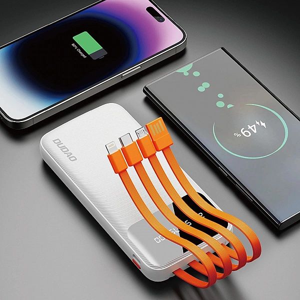 Dudao K6Pro uniwersalny powerbank 10000mAh z kablem USB, USB Typ C, Li