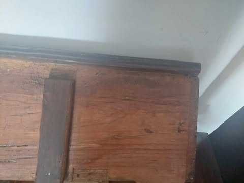 Banco - baú - Espaldar - antigo - séc. XIX