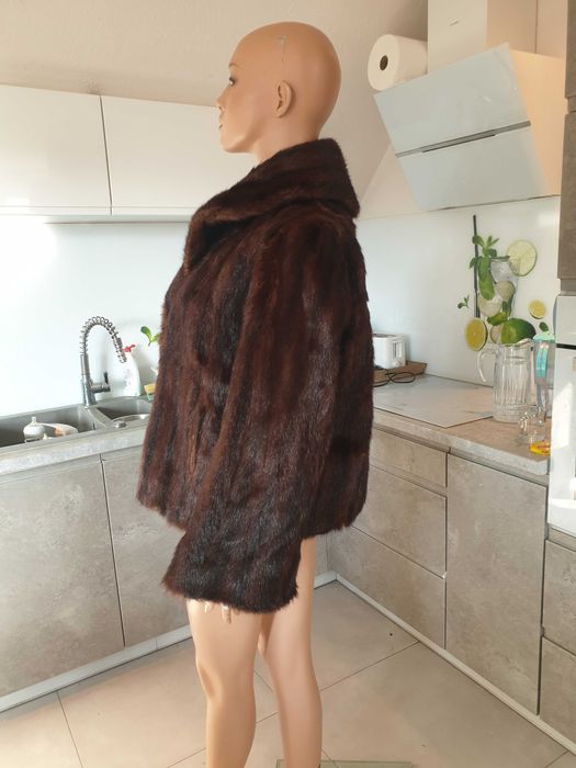 piękne futro kurtka z norek brązowe ok L