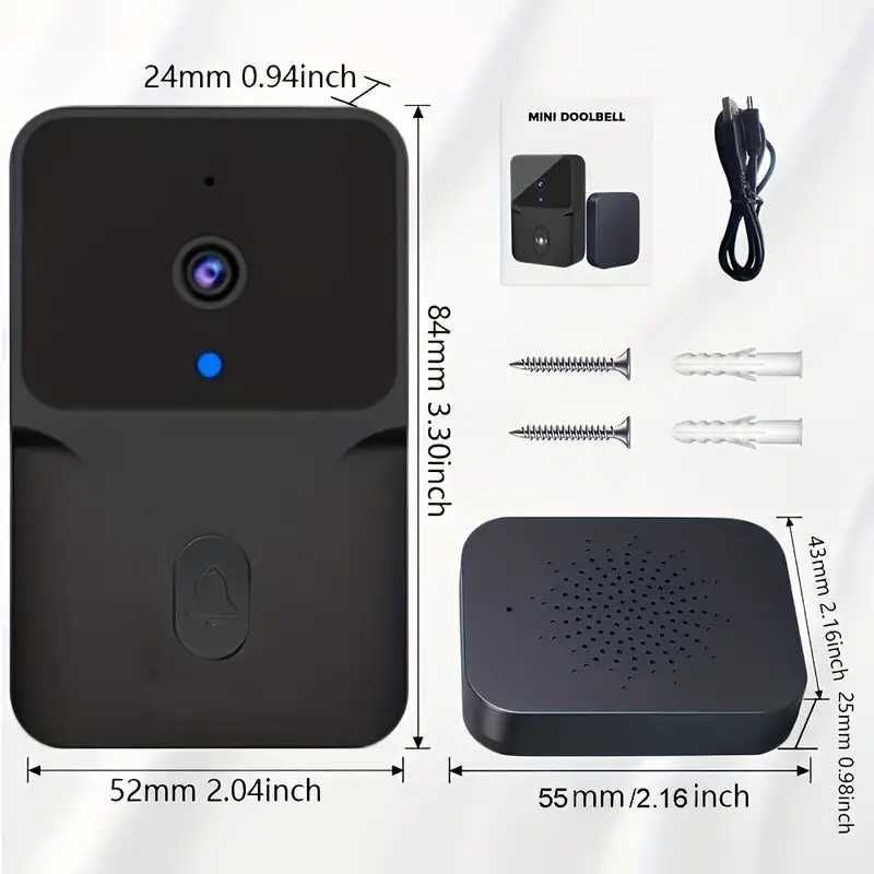 Видеозвонок WI-FI 2,4 ГГц с камерой HD, датчиком и двусторонней связью