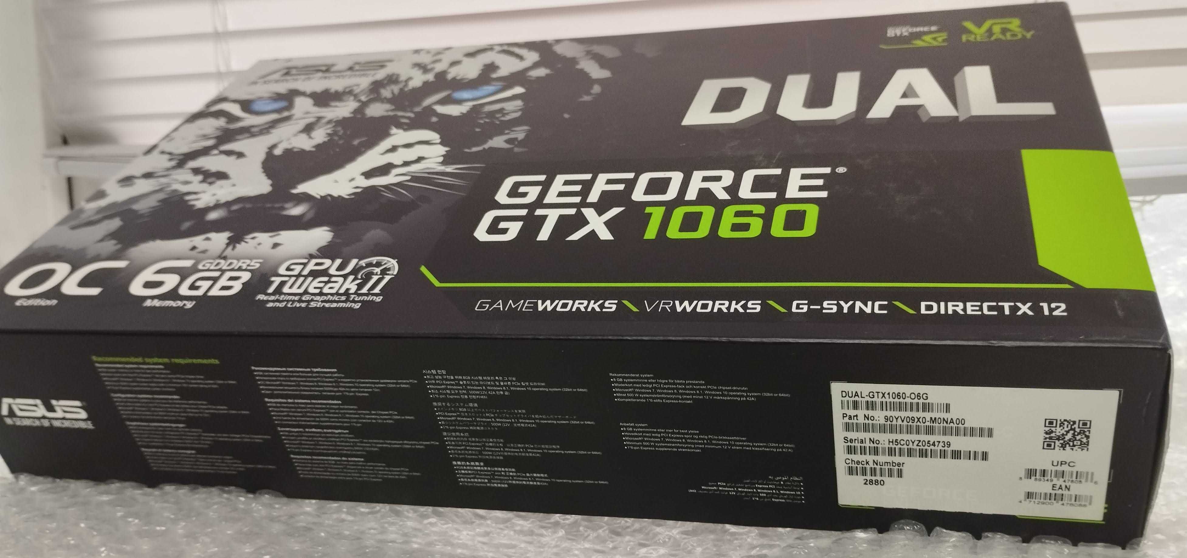 НЕРОБОЧА! Ігрова ASUS GeForce GTX1060 6Gb DUAL OC (DUAL-GTX1060-O6G)