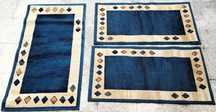 Conjunto 3 Tapetes Sala Quarto Casa Azul Amarelo