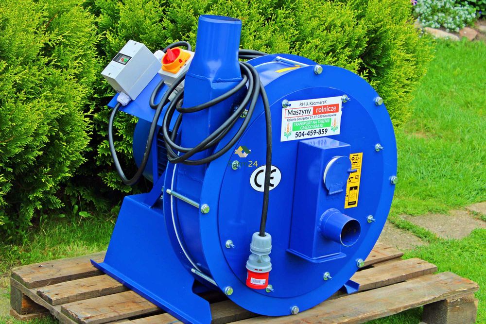 Młyn bijakowy 11kW + węże Śrutownik ssąco tłoczący do zboża trocin