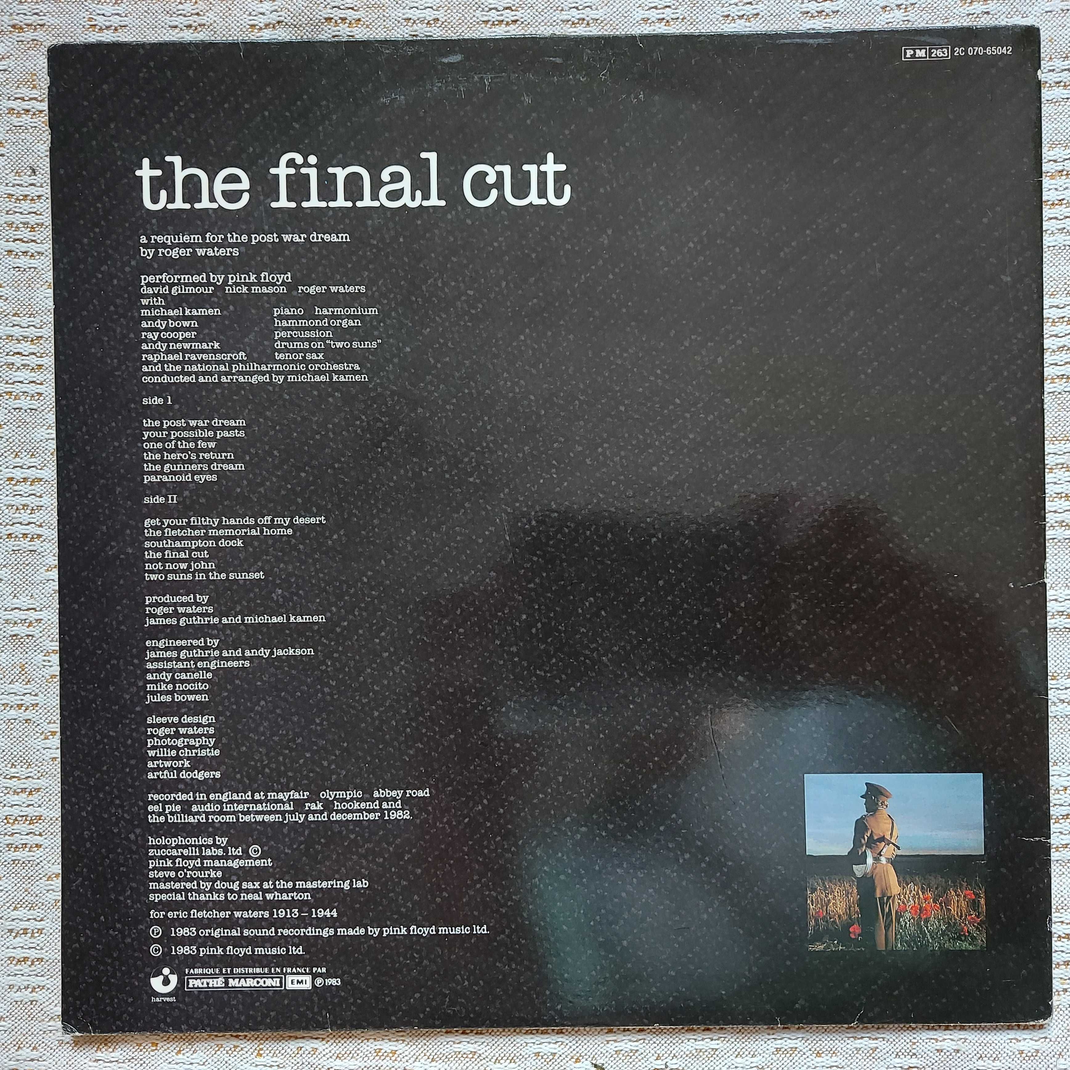 Pink Floyd ‎The Final Cut  1983  FR  (EX+/VG+) + inne wydania