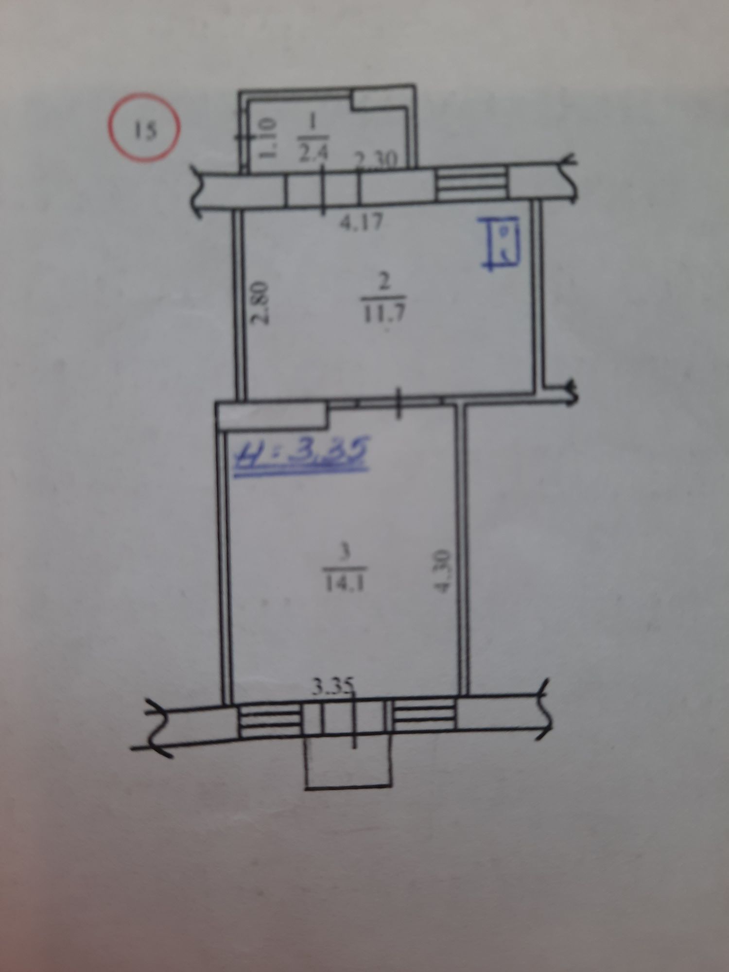 Продам 1комн.квартиру2/2(крыша новая) ул.Конторская37/34.под ремонт.