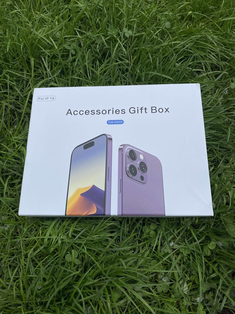 Набір 6в1 для айфон/accessories gift box apple/навушнки/mag save