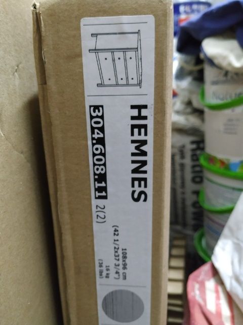Komoda Hemnes 3 szuflady szara bejca Nowa w kartonie Ikea