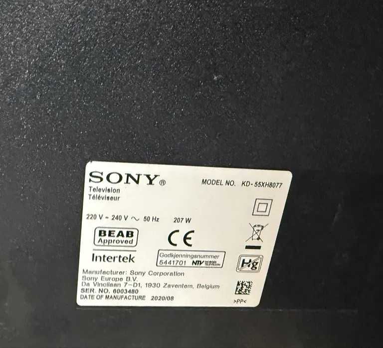 Smart Tv Led 55 cali  Sony KD-55XH8077 4K Android do powieszenia
