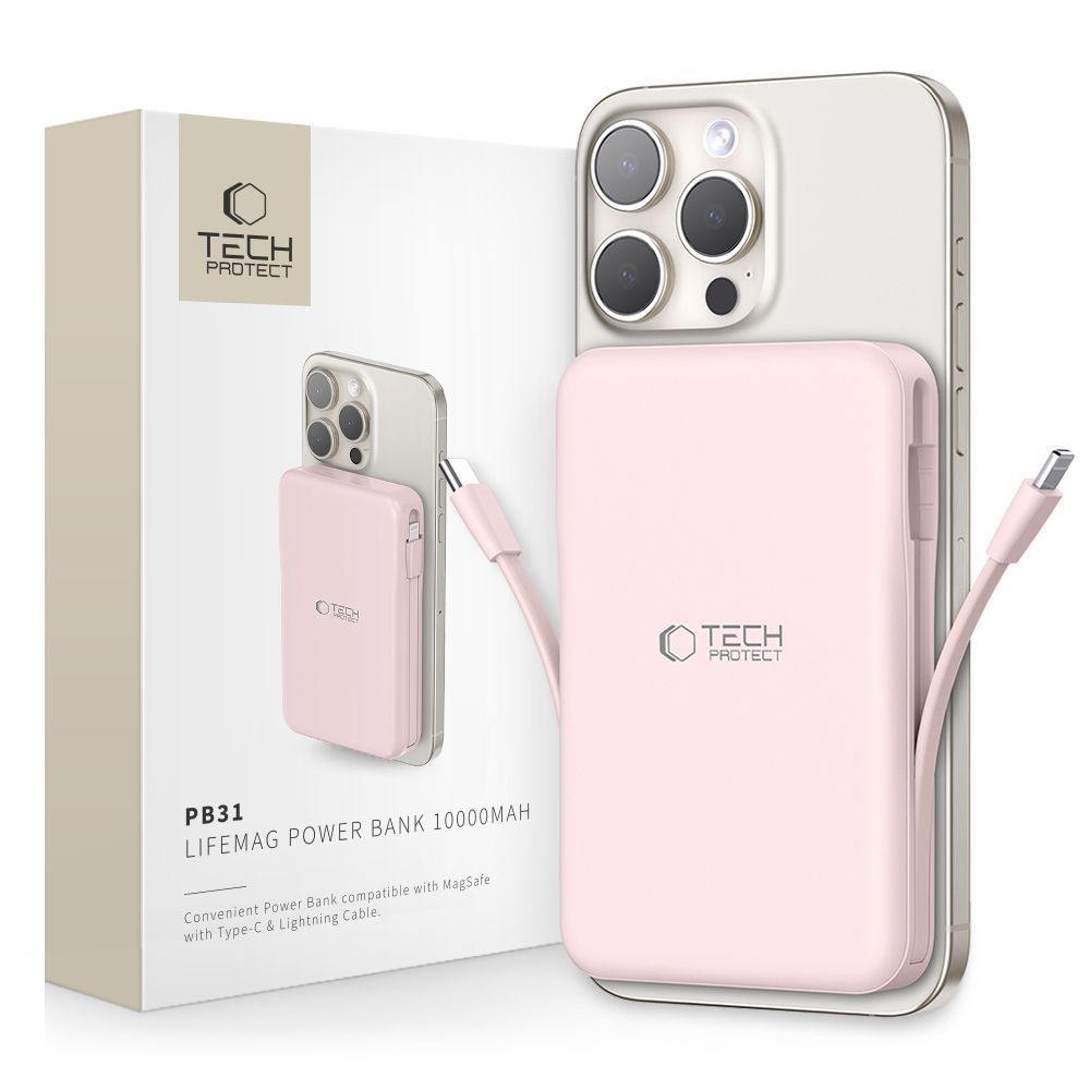 Tech-Protect Pb31 Lifemag Magsafe Power Bank 10000Mah Pink
