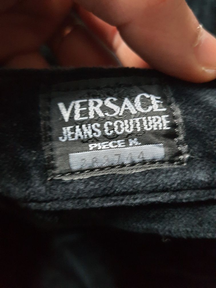Versace jeansy damskie welur S