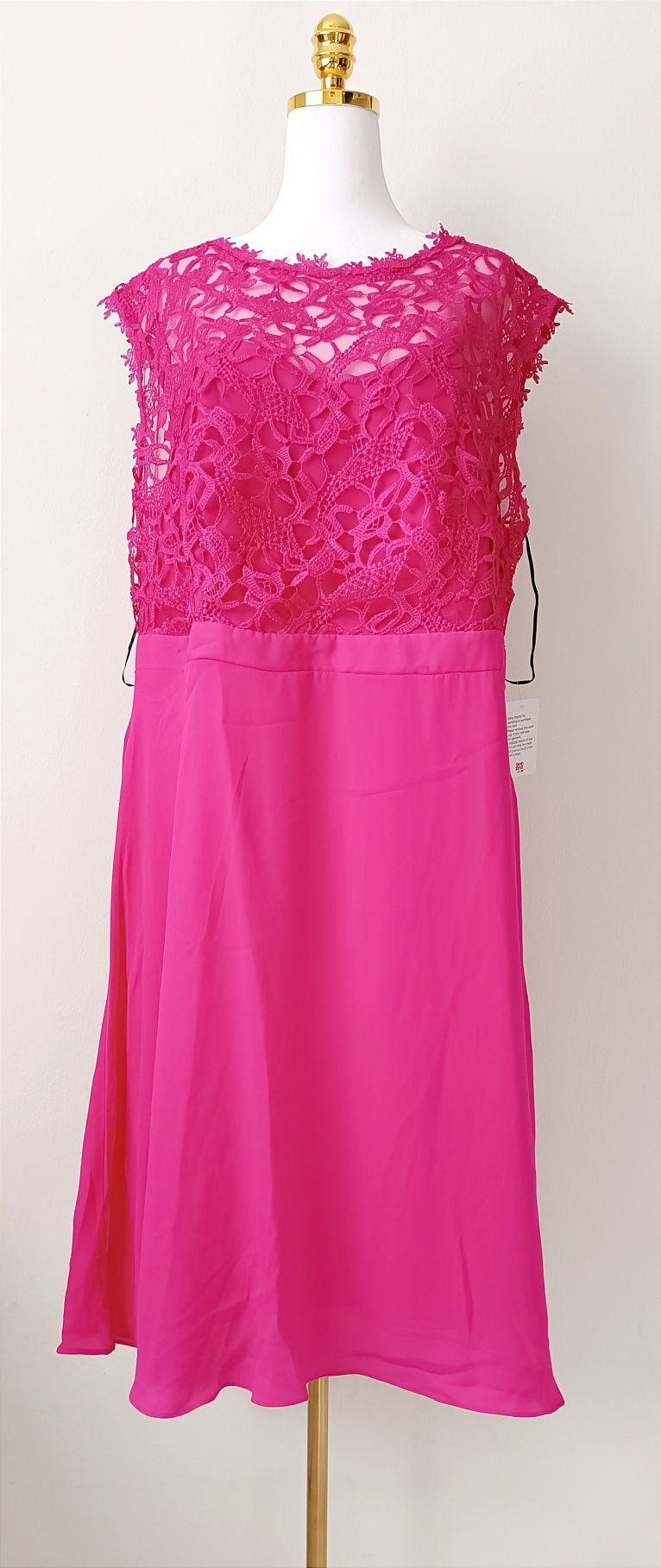 NOWA elegancka sukienka szyfon/gipiura r. 54 wesele , impreza