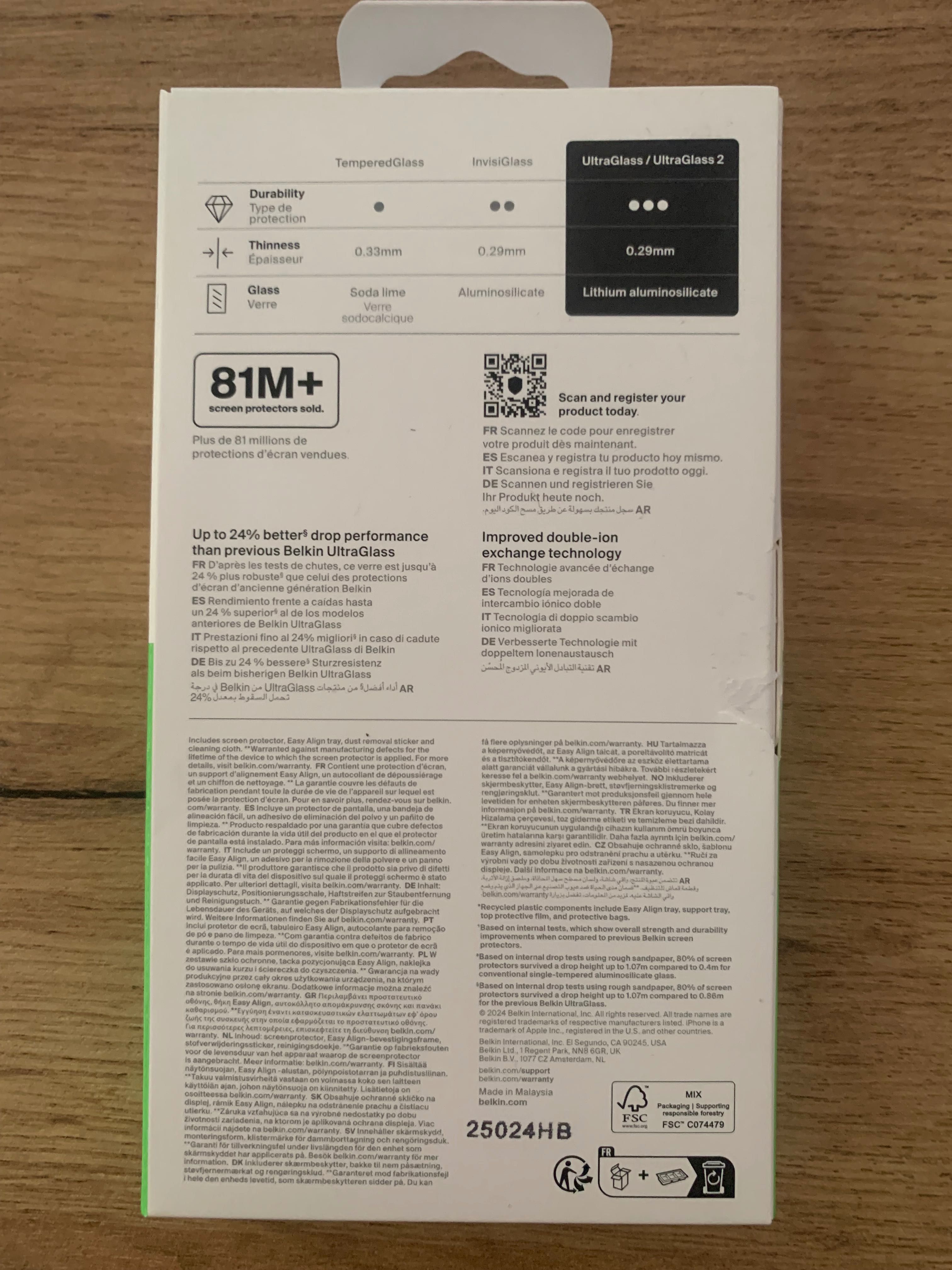 Szkło hartowane Belkin UltraGlass2  iPhone 16 / 15 / 14 Pro