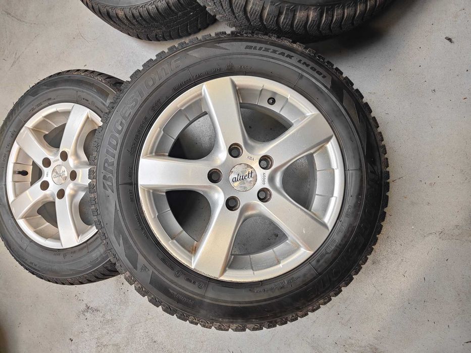 Koła zimowe Aluett 15" 6.5j/15H2 5/112 opony bridgestone 195/65R15