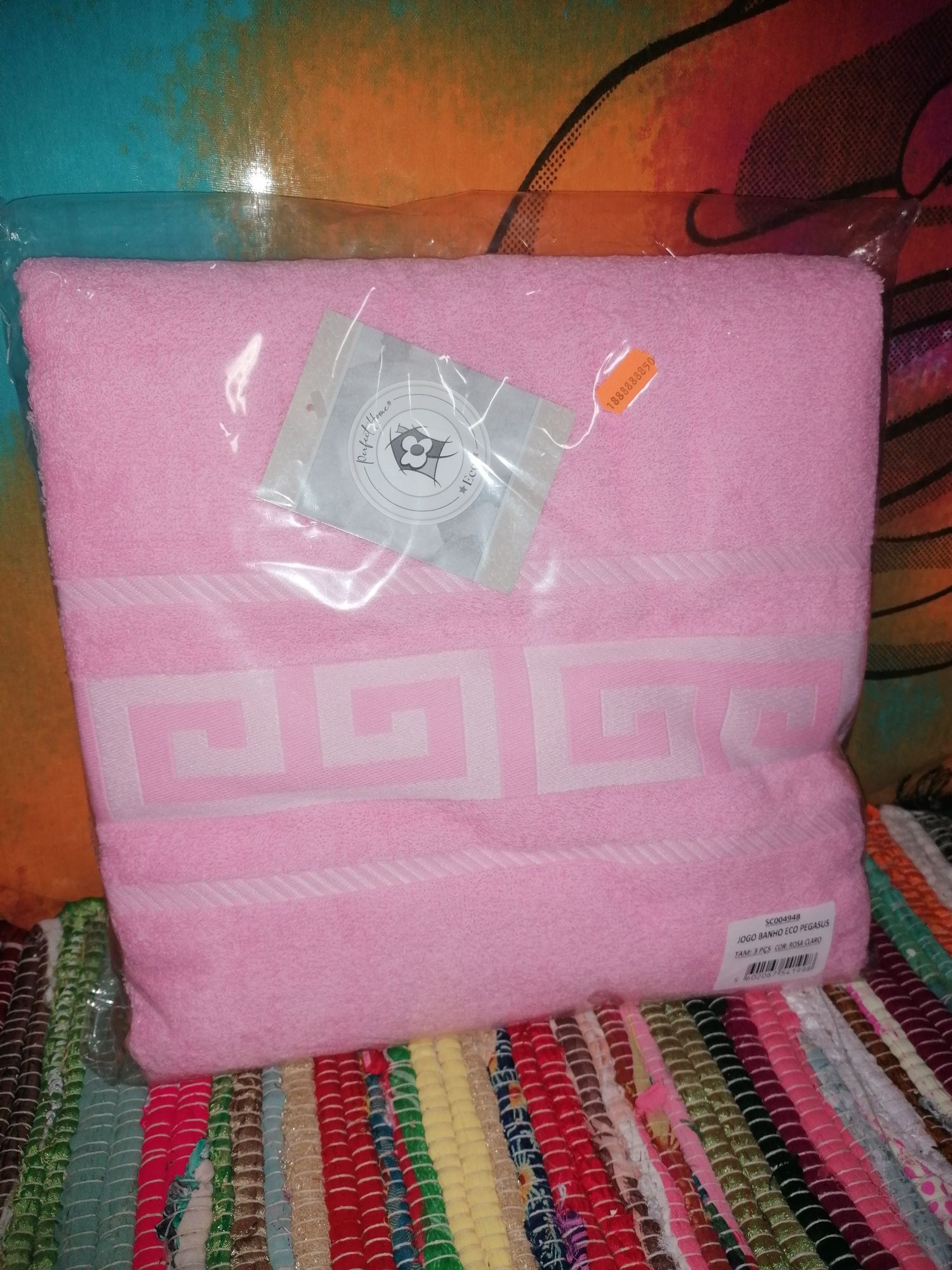 Conj. Toalhas Banho Rosa 3 pçs