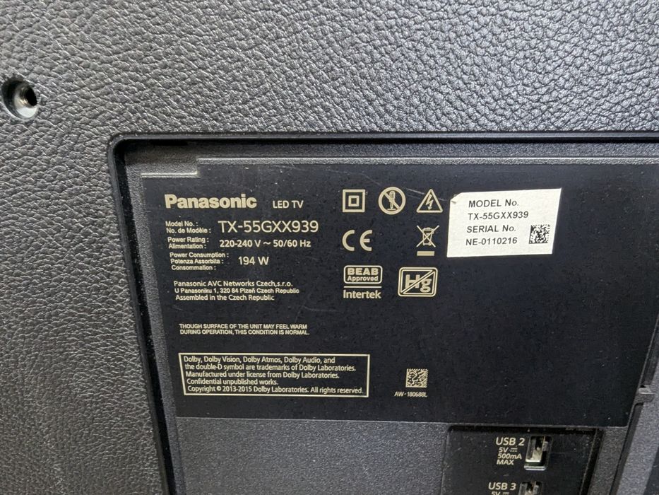 Panasonic TX-55GXX9394K 4K UHD HDR Dolby Atmos / Vision
