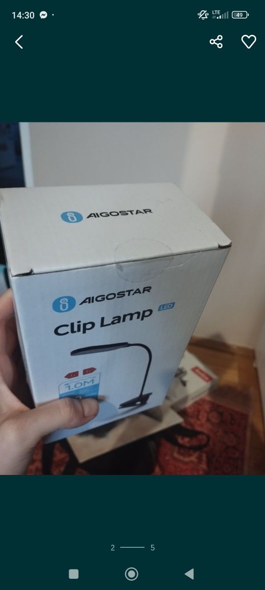 Lampka biurkowa Aigostar z klipsem