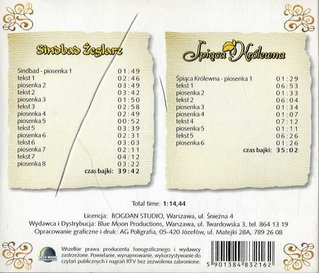 Bajki Sindbad Żeglarz Śpiąca Królewna  CD