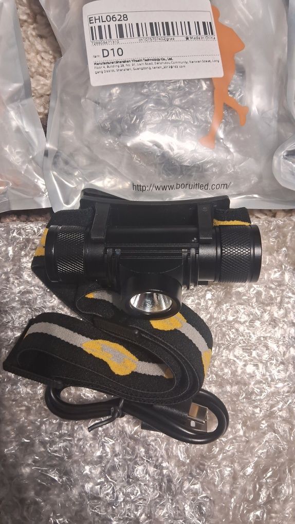 Ліхтар налобний Boruit  d 10 ,d20,d25,RJ-020 sensor