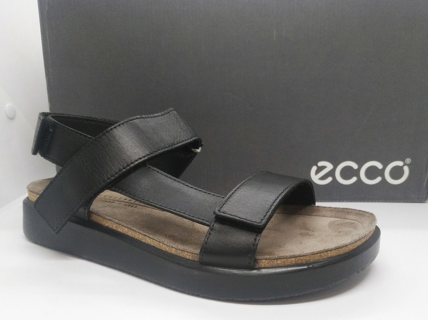 кожаные 23,7 24,3см на широкую ногу босоножки сандалии Ecco оригинал