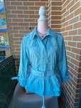 Gabardine/ trench cost azul em bom estado