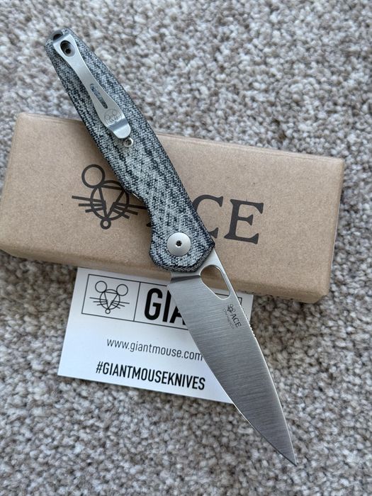 Складний ніж Giant Mouse Reo Denim Micarta MagnaCut. Оригінал!