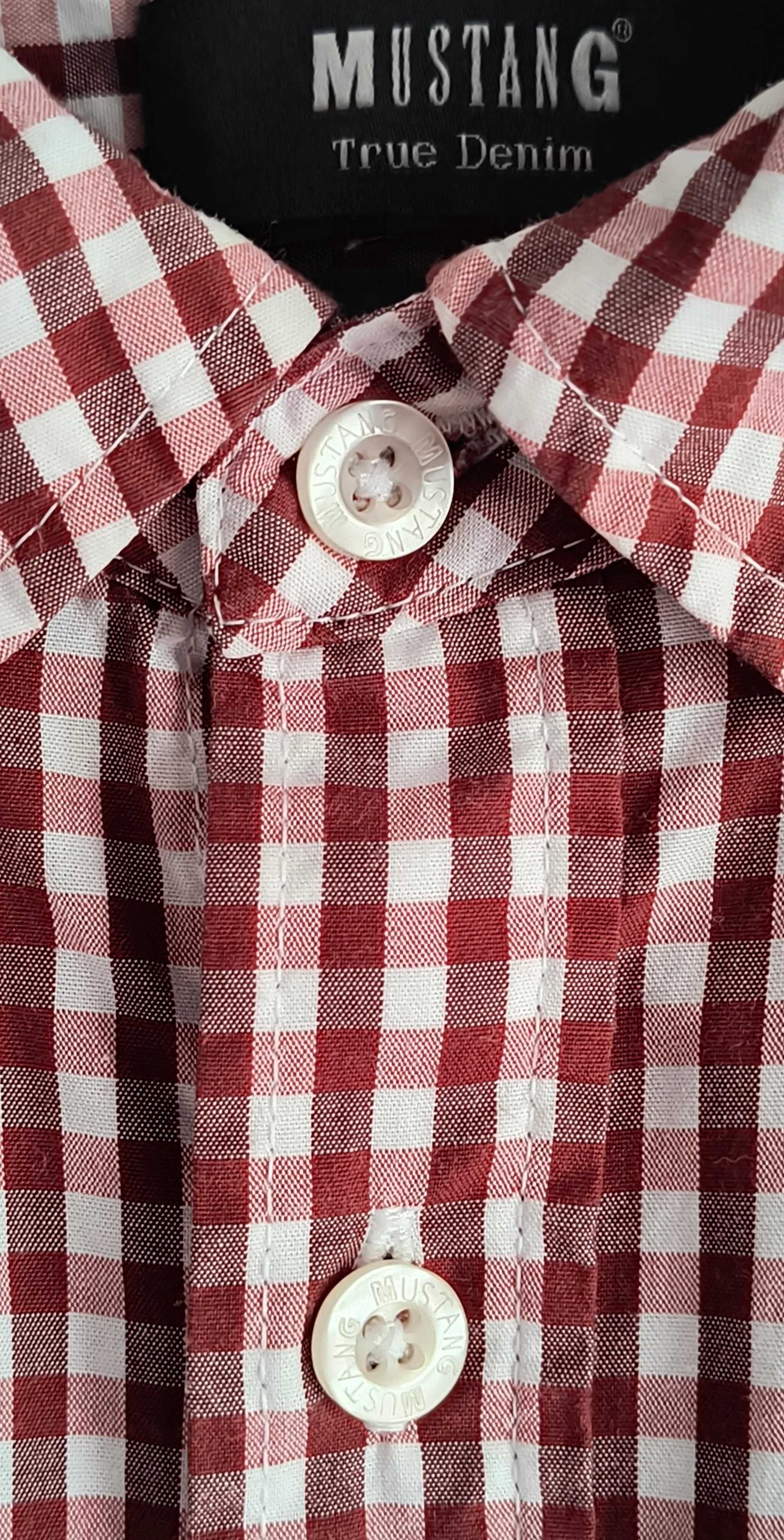Mustang koszula męska slim fit rozmiar L w kratkę długi rękaw casual