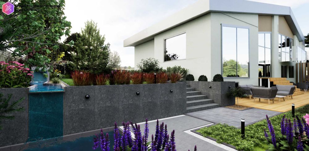 Wykonam projekt ogrodu, kostki brukowej, tarasu, rabaty