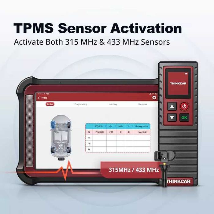 ThinkCar T-Wand 200 Programador Válvulas TPMS + Kit 4 Válvulas (NOVO)