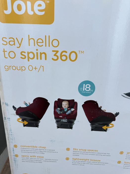 Cadeira auto bebé 0-4 anos (grupo 0+/1) Joie Spin 360 Merlot Isofix
