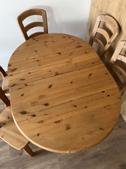 Stól drewniany rozkladany z 6 krzesłami