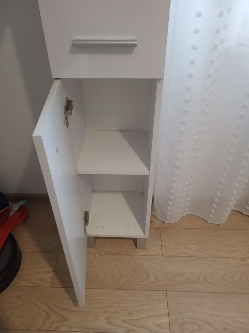 Szafka łazienkowa słupek wysoki połysk biała