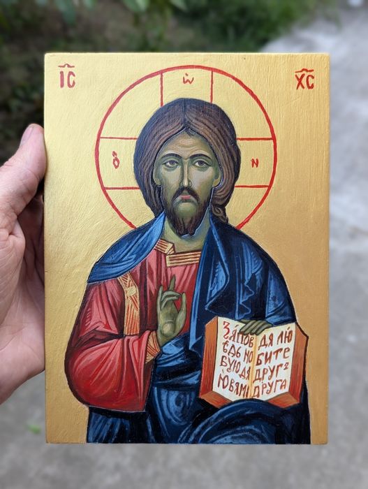 Ікона, Ісус Христос, ікона на дереві, Икона, образ, намальовано фарбам